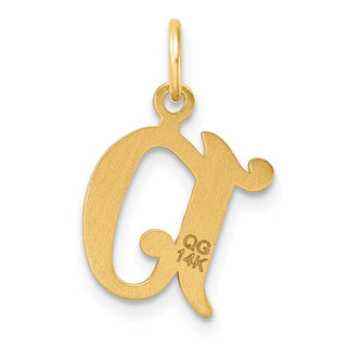 14K Yellow Gold Diamond-cut Letter E Initial Charm C4833D