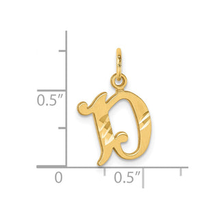 14K Yellow Gold Diamond-cut Letter E Initial Charm C4833D