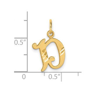 14K Yellow Gold Diamond-cut Letter E Initial Charm C4833D