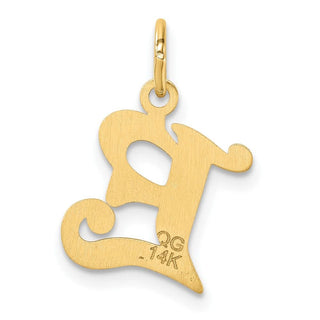 14K Yellow Gold Diamond-cut Letter E Initial Charm C4833E