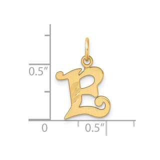 14K Yellow Gold Diamond-cut Letter E Initial Charm C4833E