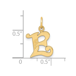 14K Yellow Gold Diamond-cut Letter E Initial Charm C4833E