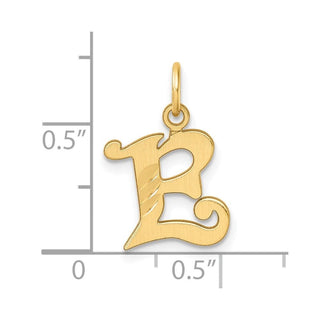 14K Yellow Gold Diamond-cut Letter E Initial Charm C4833E