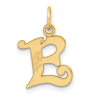 14K Yellow Gold Diamond-cut Letter E Initial Charm C4833E