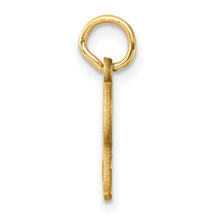 14K Yellow Gold Diamond-cut Letter F Initial Charm
