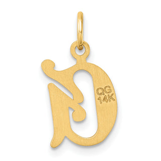 14K Yellow Gold Diamond-cut Letter G Initial Charm