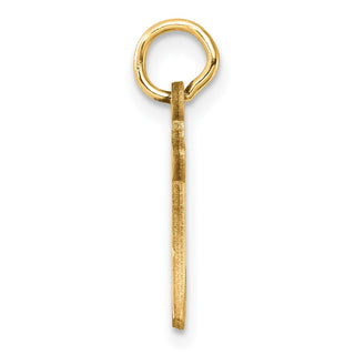 14K Yellow Gold Diamond-cut Letter H Initial Charm