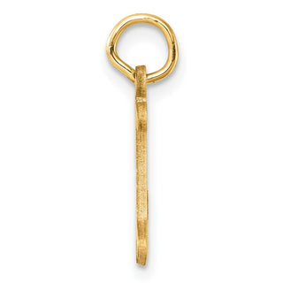 14K Yellow Gold Diamond-cut Letter I Initial Charm