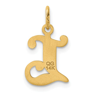 14K Yellow Gold Diamond-cut Letter L Initial Charm