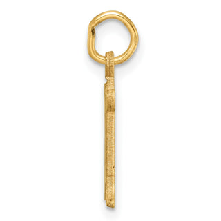 14K Yellow Gold Diamond-cut Letter N Initial Charm