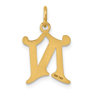 14K Yellow Gold Diamond-cut Letter N Initial Charm