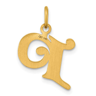 14K Yellow Gold Diamond-cut Letter P Initial Charm