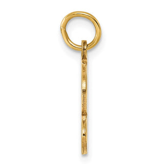 14K Yellow Gold Diamond-cut Letter S Initial Charm