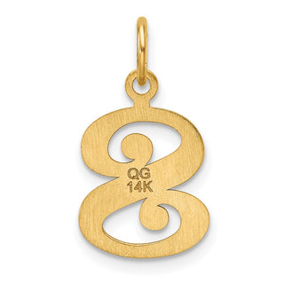 14K Yellow Gold Diamond-cut Letter S Initial Charm