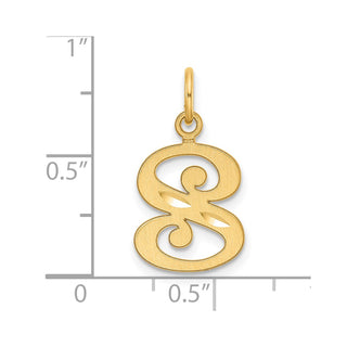 14K Yellow Gold Diamond-cut Letter S Initial Charm