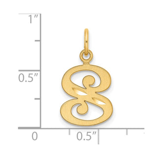 14K Yellow Gold Diamond-cut Letter S Initial Charm