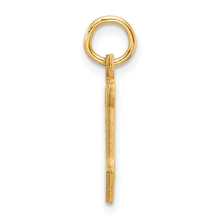 14K Yellow Gold Diamond-cut Letter V Initial Charm