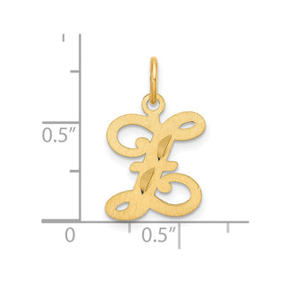 14K Yellow Gold Diamond-cut Letter Z Initial Charm
