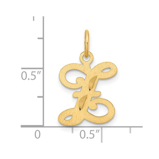 14K Yellow Gold Diamond-cut Letter Z Initial Charm