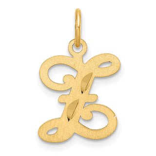 14K Yellow Gold Diamond-cut Letter Z Initial Charm