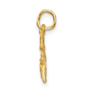 14k Yellow Gold Satin Diamond-cut Sagittarius Zodiac Charm C484
