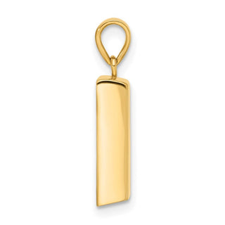 14K Yellow Gold Polished "Gold Bar" Pendant