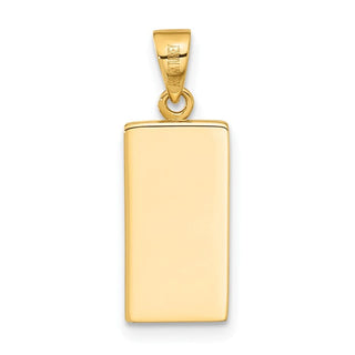 14K Yellow Gold Polished "Gold Bar" Pendant