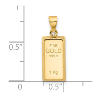 14K Yellow Gold Polished "Gold Bar" Pendant