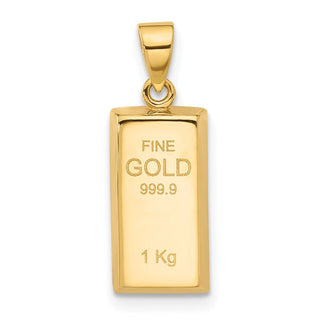 14K Yellow Gold Polished "Gold Bar" Pendant