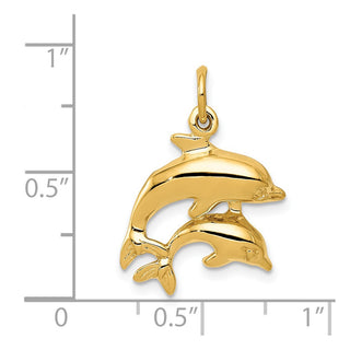 14k Yellow Gold Dolphin Charm C493