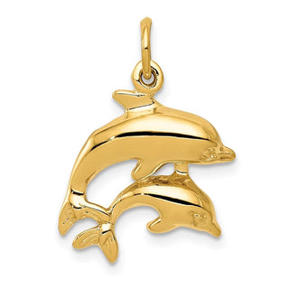 14k Yellow Gold Dolphin Charm C493