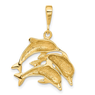 14k Yellow Gold Dolphin Pendant C494