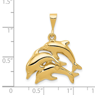 14k Yellow Gold Dolphin Pendant C494