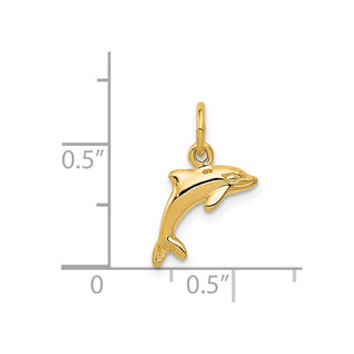 14k Yellow Gold Dolphin Pendant C502