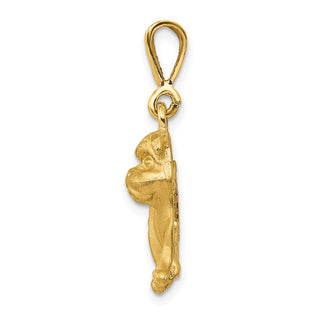 14k Yellow Gold Bulldog Pendant C522