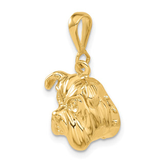 14k Yellow Gold Bulldog Pendant C523