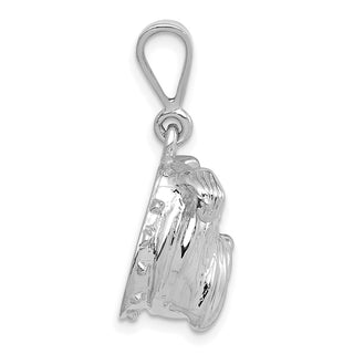 14k White Gold Bulldog Pendant C523W