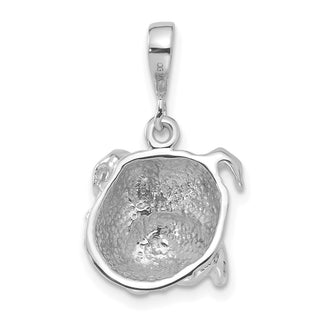 14k White Gold Bulldog Pendant C523W