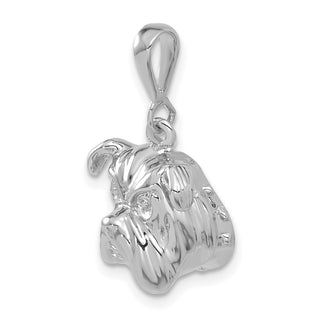 14k White Gold Bulldog Pendant C523W