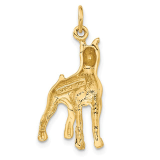 14K Yellow Gold Solid Polished Boxer Charm