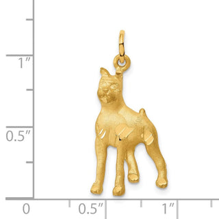 14K Yellow Gold Solid Polished Boxer Charm