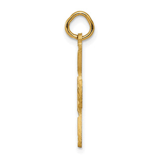 14k Yellow Gold Satin and Diamond-cut Dove Charm