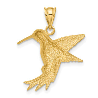 14k Yellow Gold Hummingbird Pendant