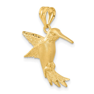 14k Yellow Gold Hummingbird Pendant