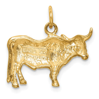 14k Yellow Gold Steer Pendant