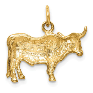 14k Yellow Gold Steer Pendant