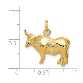 14k Yellow Gold Steer Pendant