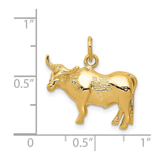 14k Yellow Gold Steer Pendant