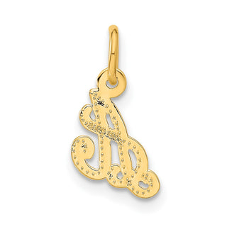 14k Yellow Gold Casted Initial A Charm