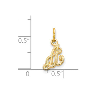 14k Yellow Gold Casted Initial A Charm
